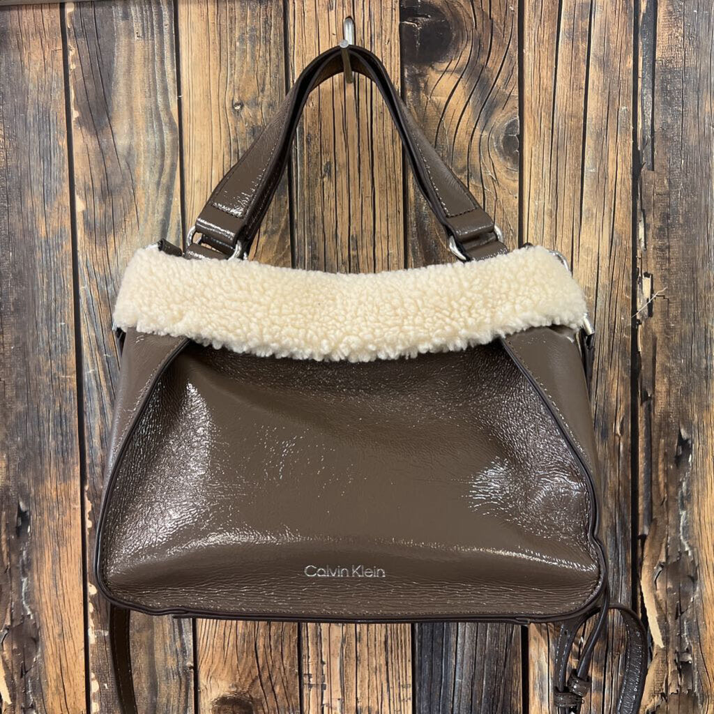Calvin Klein Brown Fuzzy Purse - 10x8