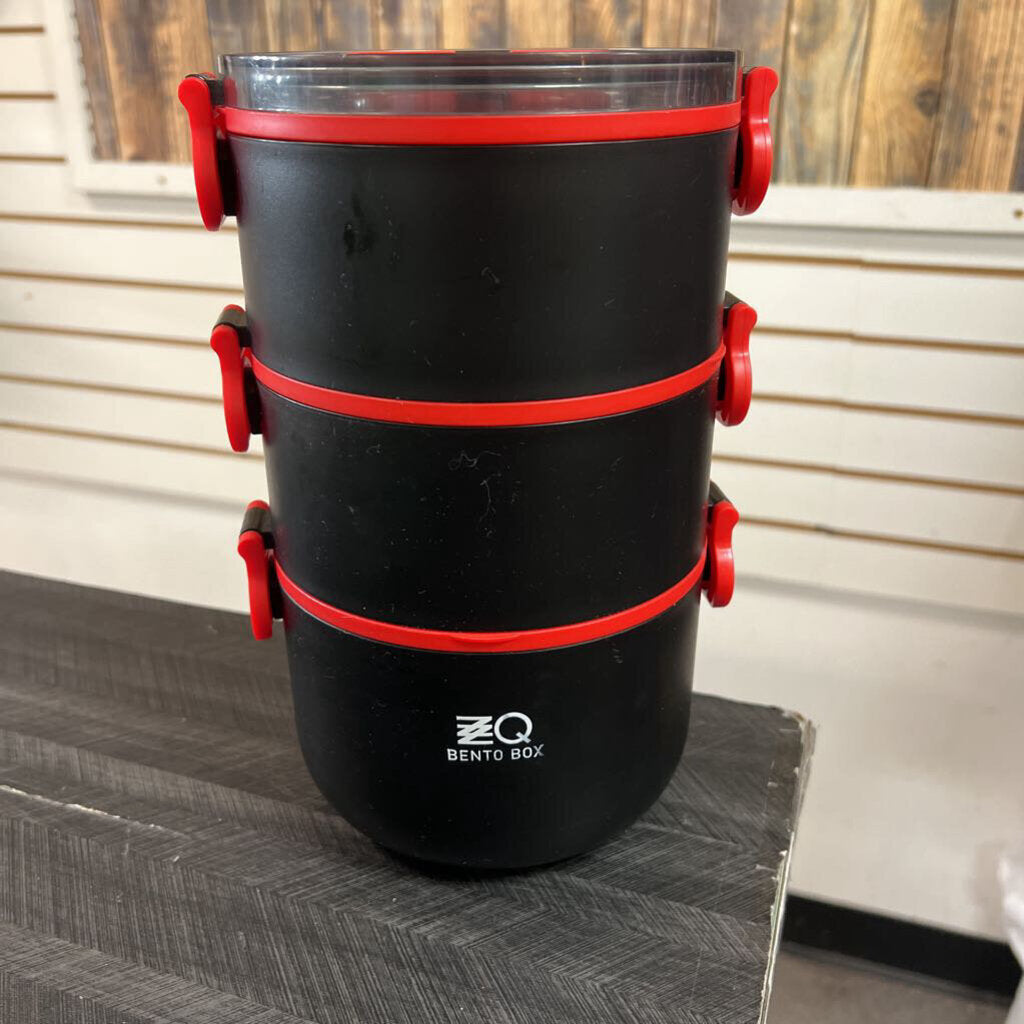 Black & Red Stacking Food Containers