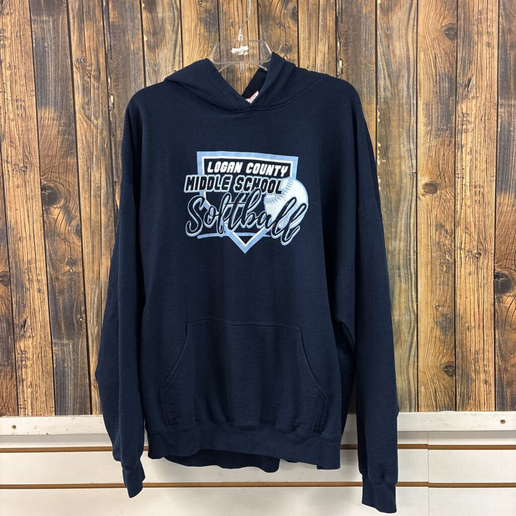 Logan County Middle School Blue Softball Hoodie, Adult 2X
