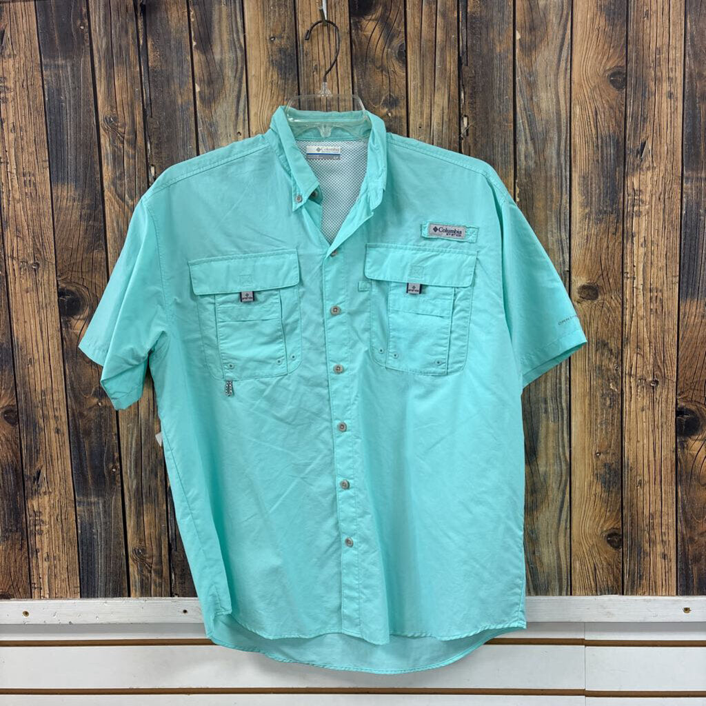 Columbia Blue PFG Button Up, Mens S