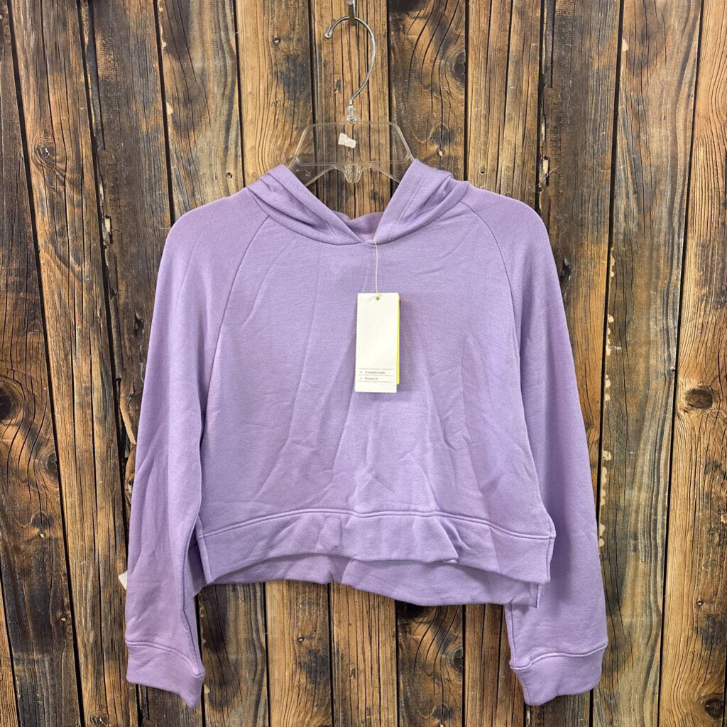 NWT All in Motion Buttery Soft Purple Crop Hooded Top (2), Girls 6/7