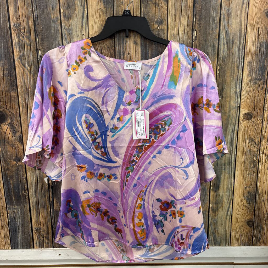 NWT Emily Wonder Purple Top, Womens S (Oversized)