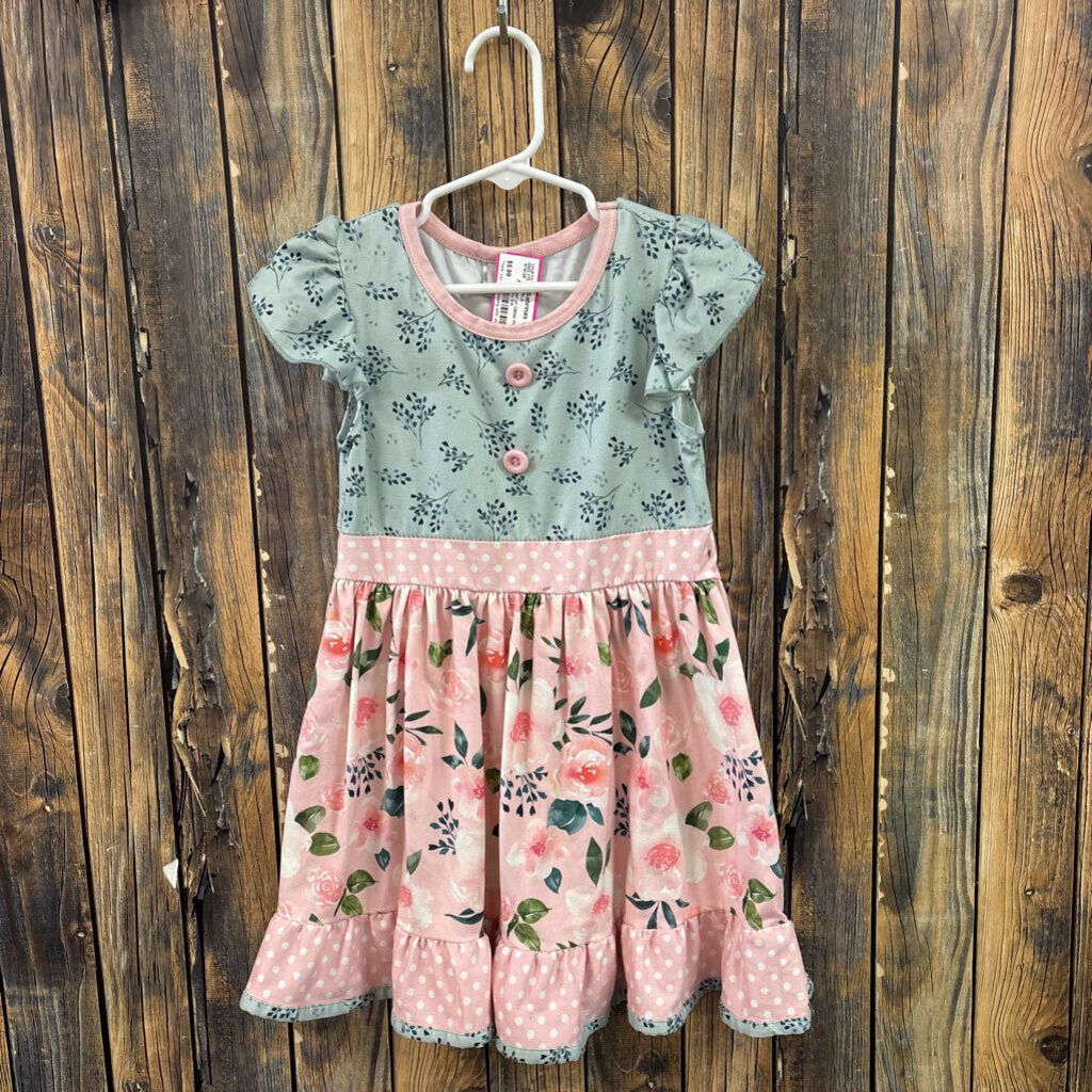 Dash of Glitter Floral Dress, Girl's 5/6