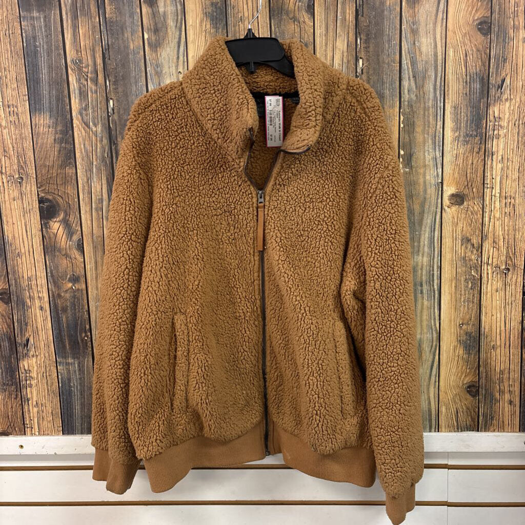 Free Country Fuzzy Brown Jacket, Women's XXL