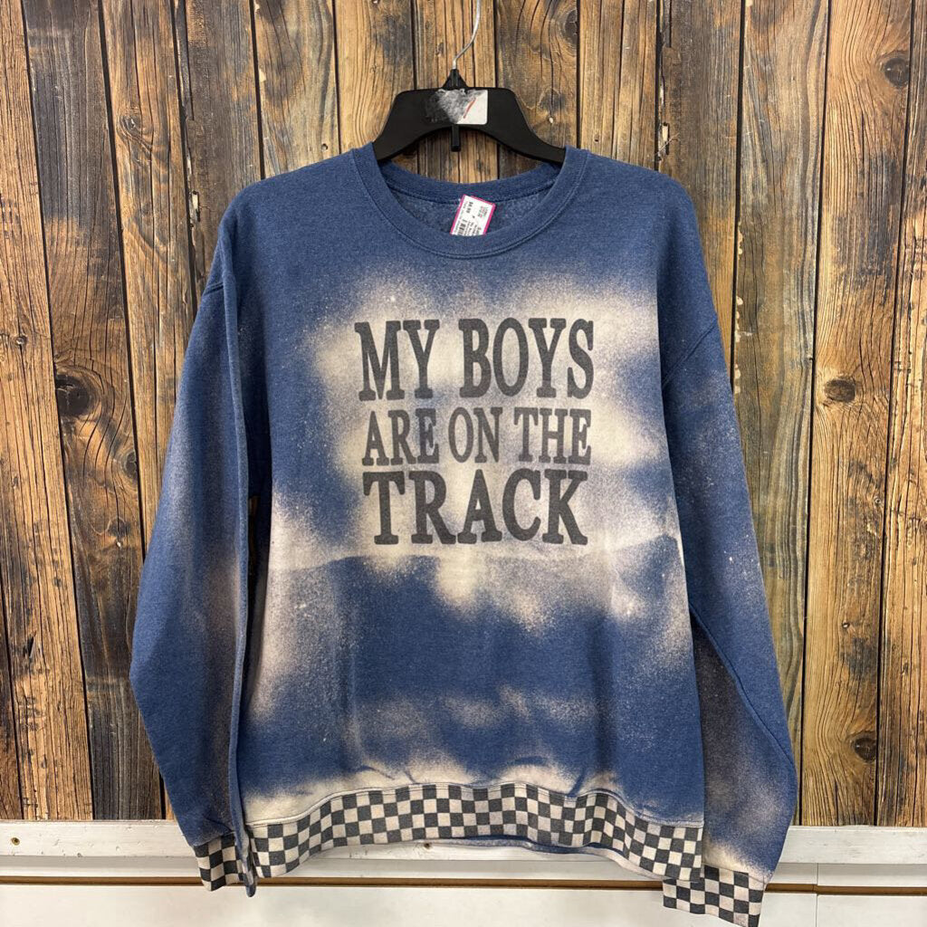 My Boys are on the Track Sweatshirt, Womens M