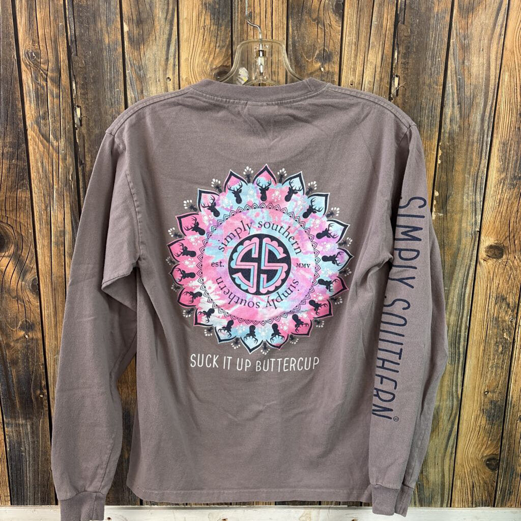 Simply Southern Suck it Up Buttrcup Tee, Women's S