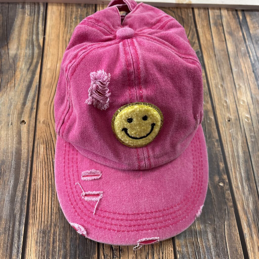 Distressed Smiley Face Hat