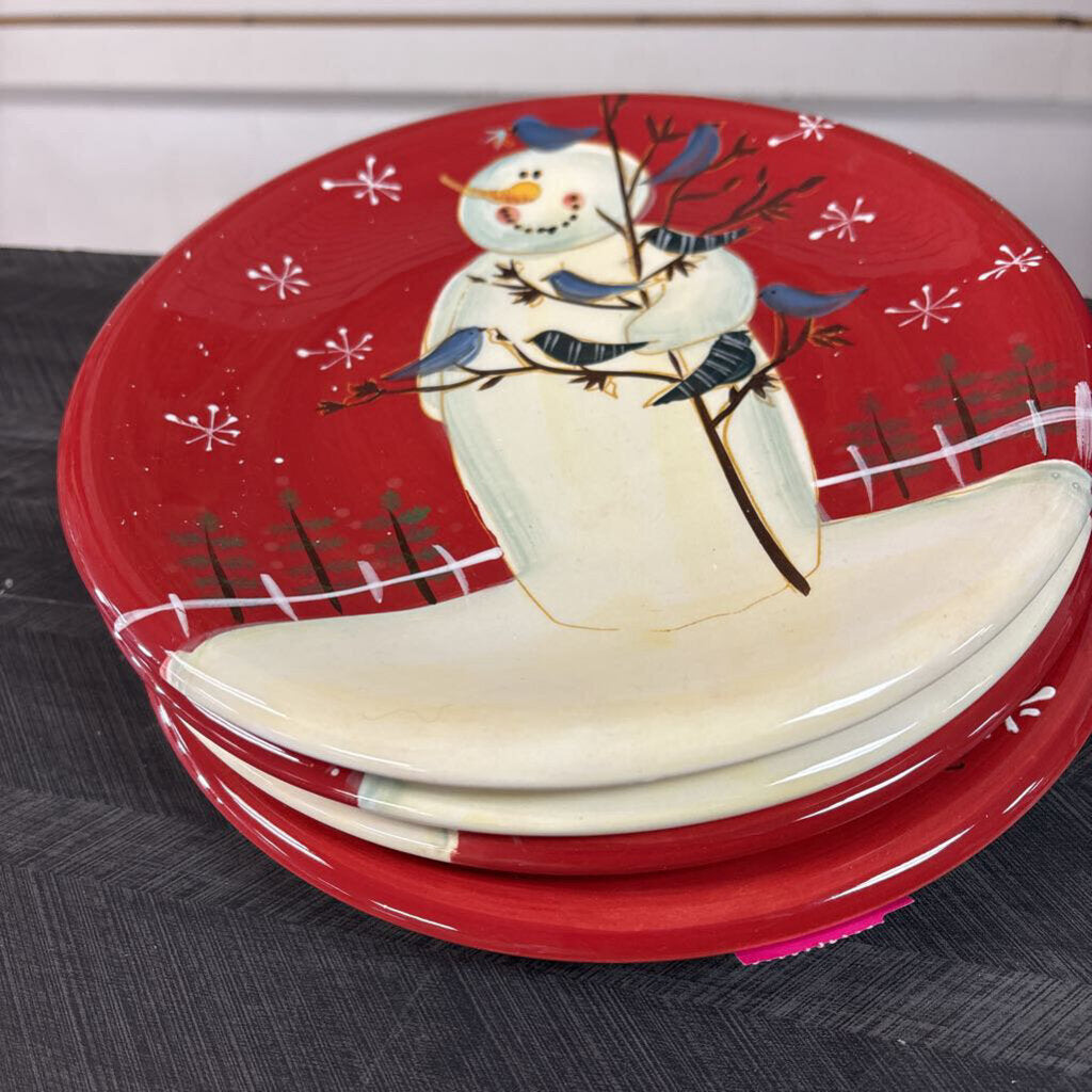 Snowman Plate Set, 4pc No Shipping