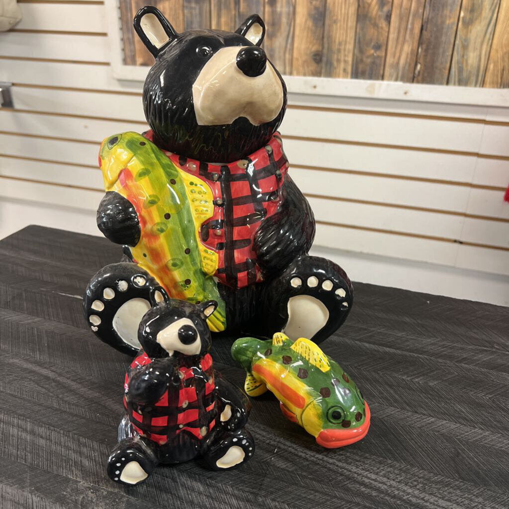 Bear Cookie Jar with S&P Shakers, No Shipping
