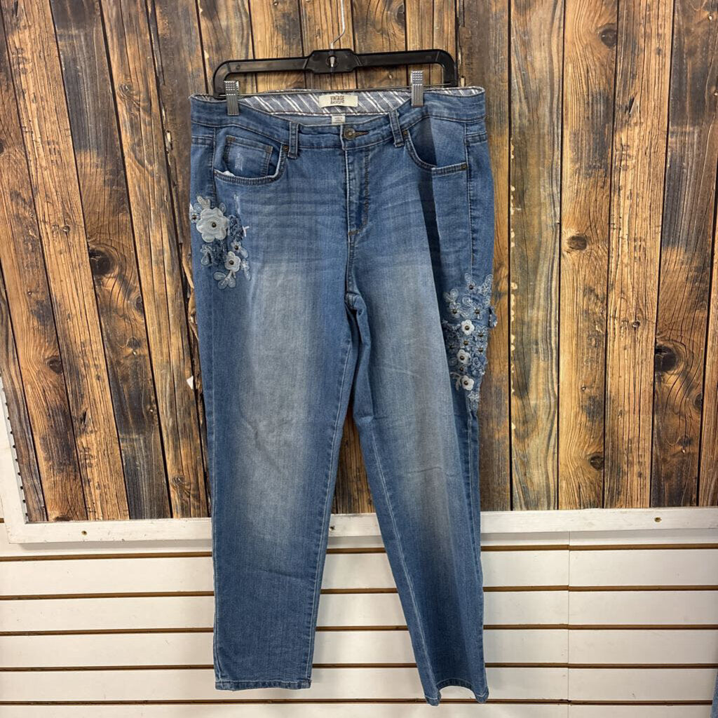 Flower Jeans, Womens 10