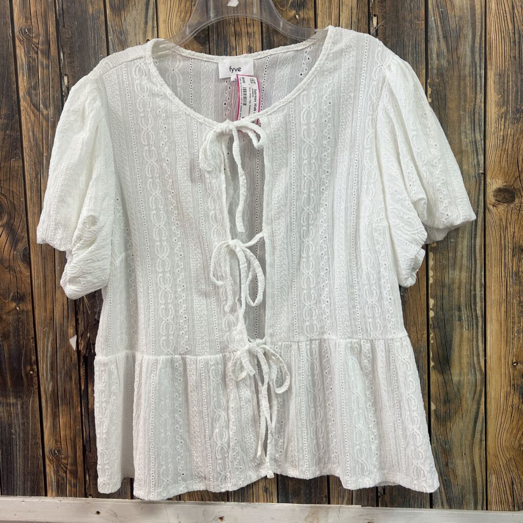 Fyve White Top, Womens L