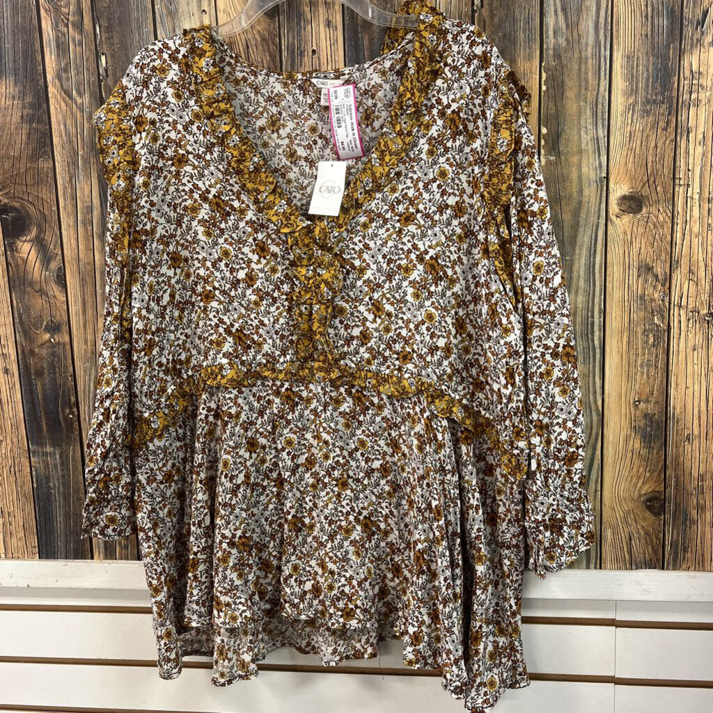 NWT Cato Gold Floral Top, Womens 18/20