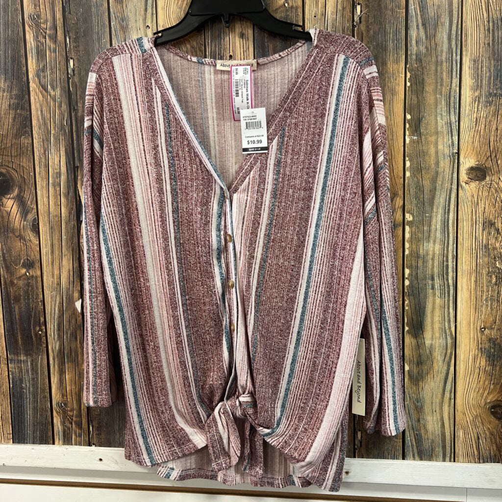 NWT Muave Striped Top, Womens XL