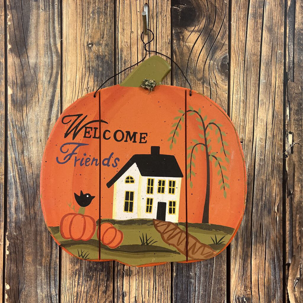 Primitive Pumpkin Sign 10x10in