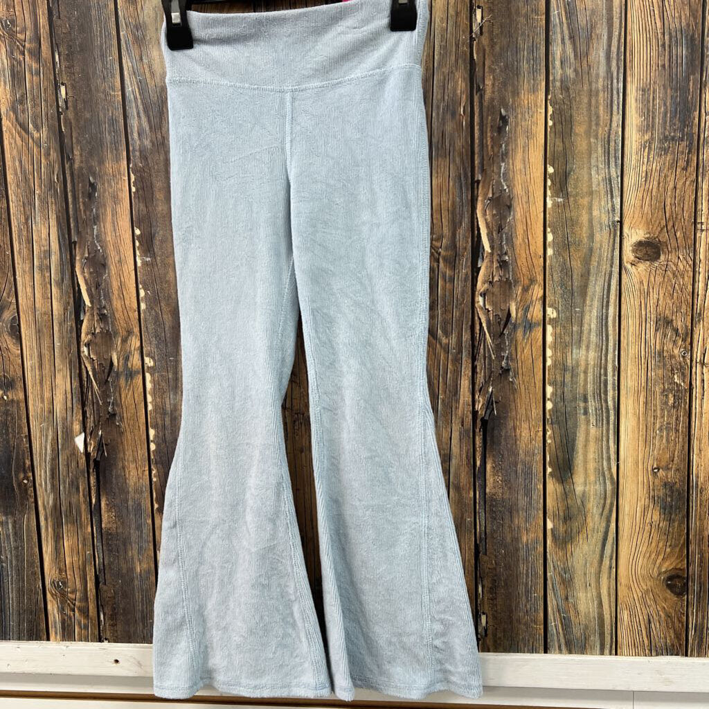 Blue Ribbed Flared Leggings, Girls 6/7