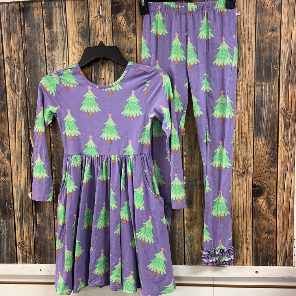 Ruffle Butts Purple Christmas Tree Set, Girls 8