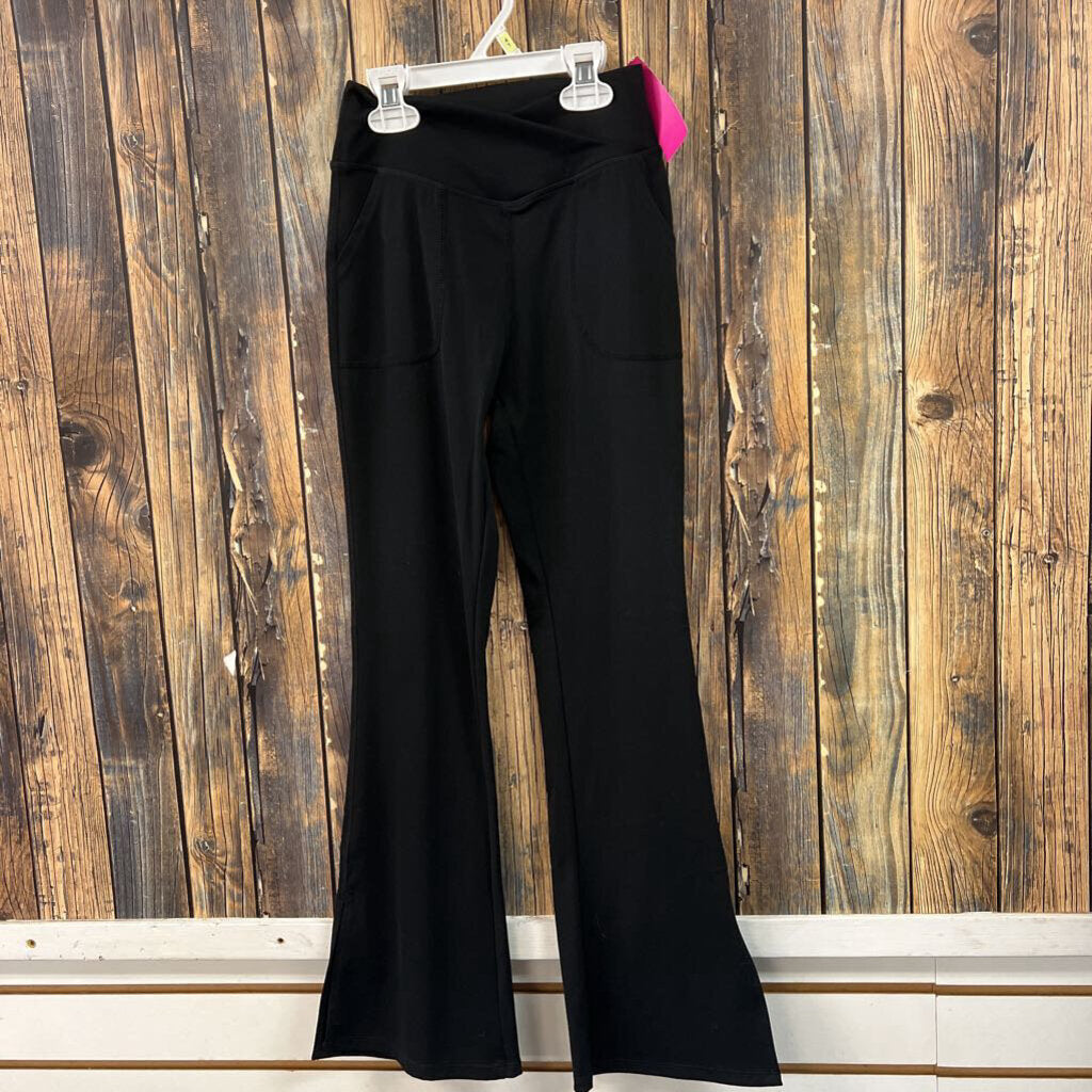 Black Crossover Leggings, Girls L (1)
