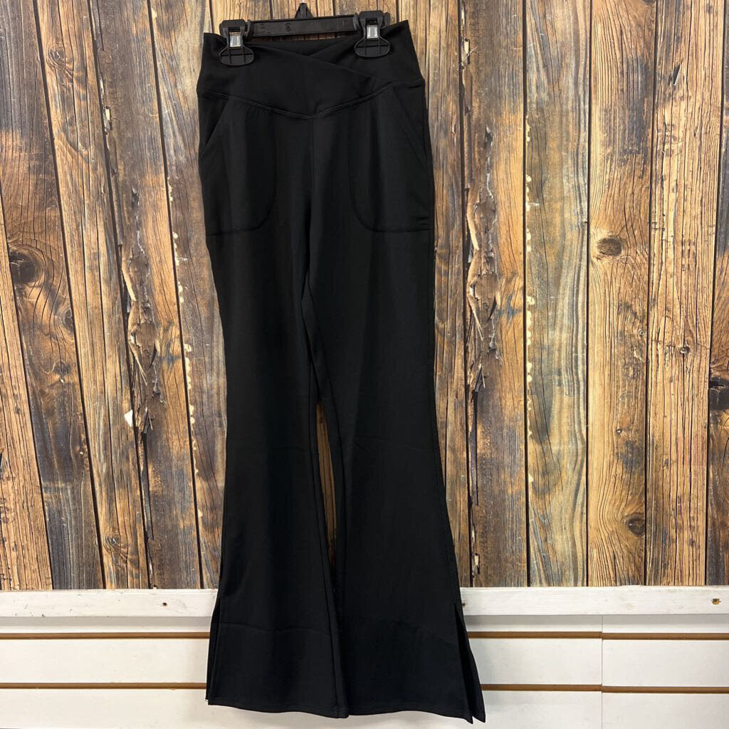 Black Crossover Leggings, Girls L (2)