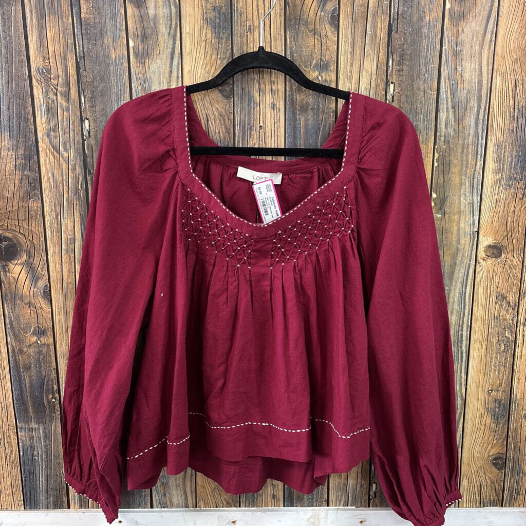 NWT Loft Maroon Top, Womens XL