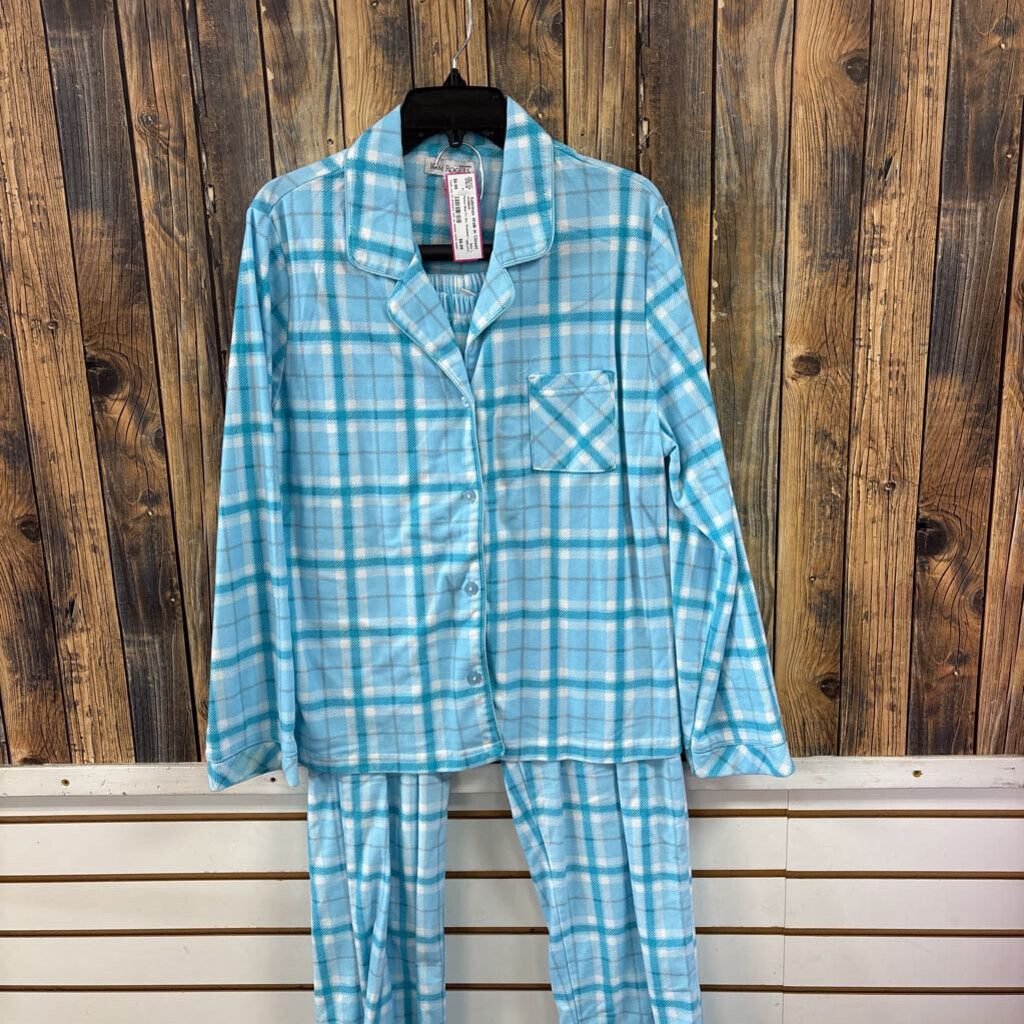 Fleece Blue PJ Set, Womens L
