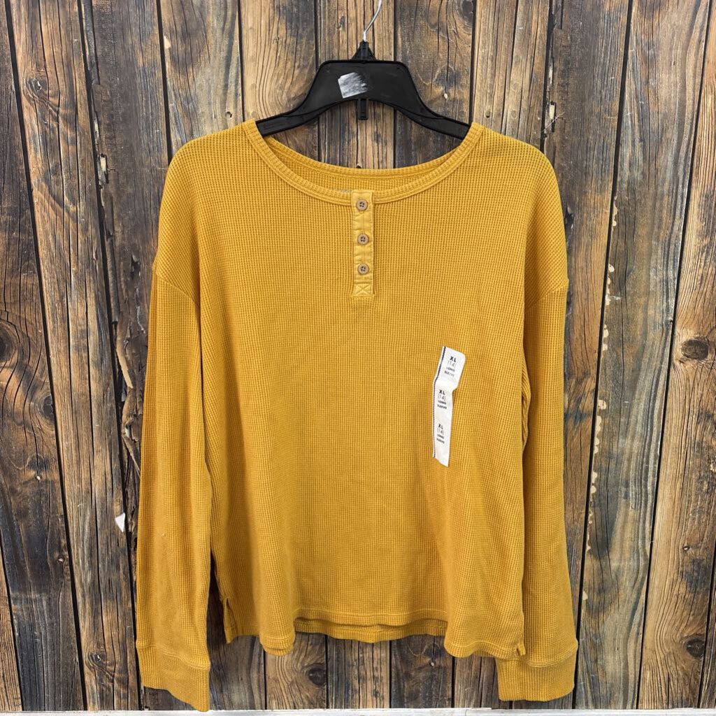 NWT Cat & Jack Waffle Knit Yellow Top, Girls 14