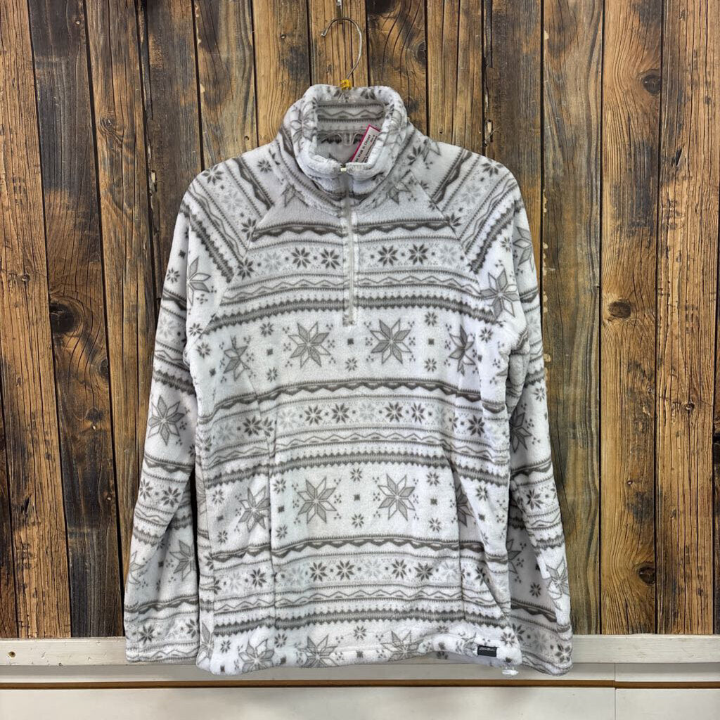 Eddie Bauer Fleece Snowflake Pullover, Womens M