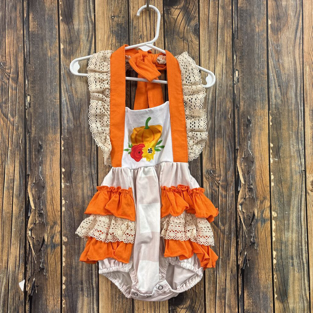 Pumpkin Romper, Girls 12-18M