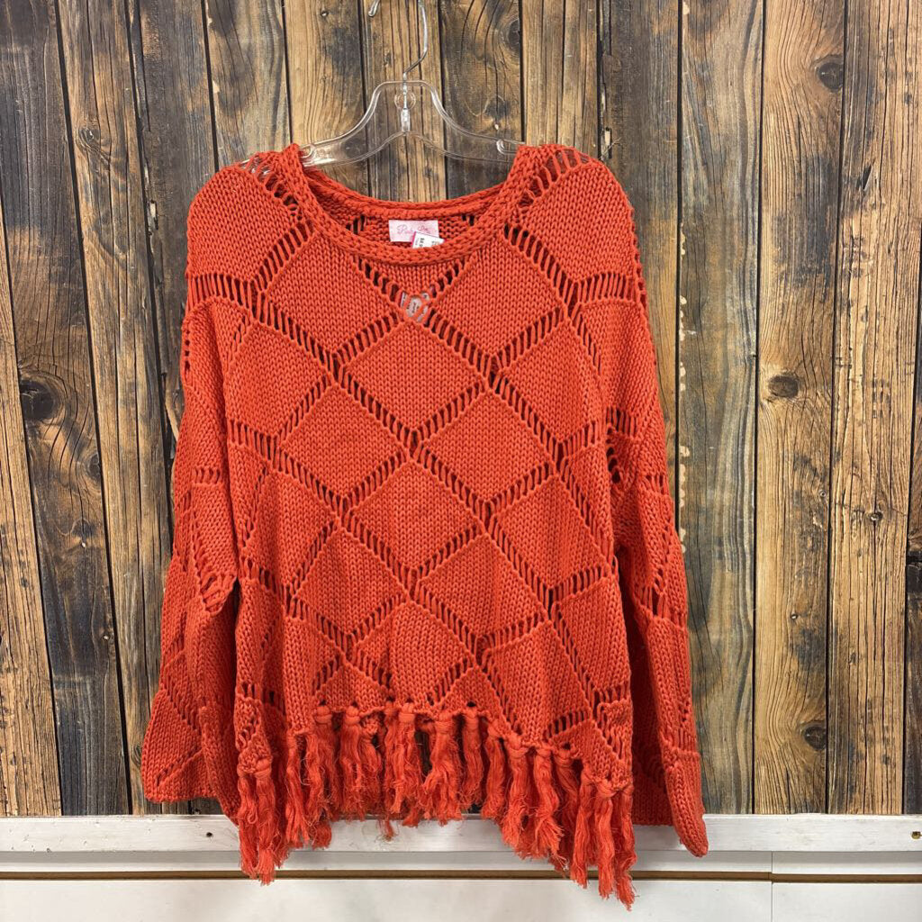Pink Lily Orange Sweater, Womens S