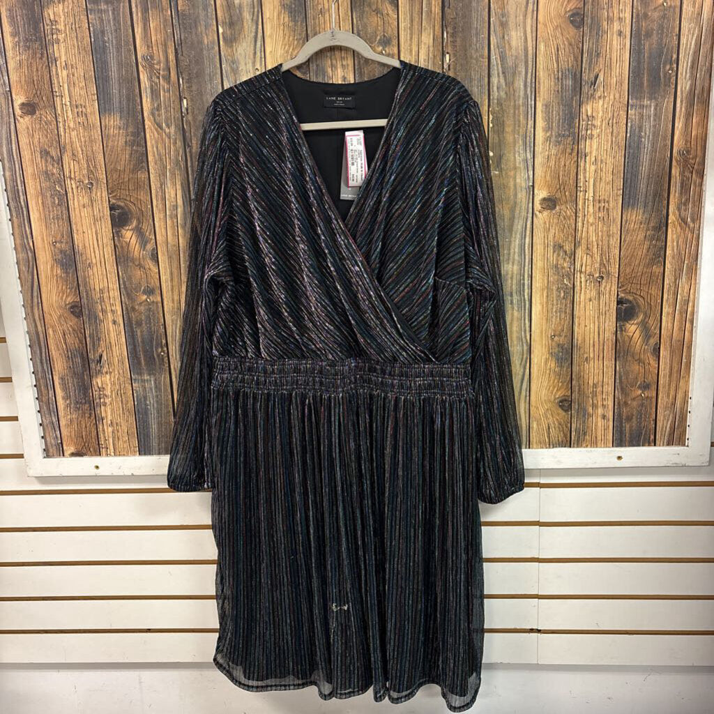 NWT Metallic Striped Dress, Womens 26/28