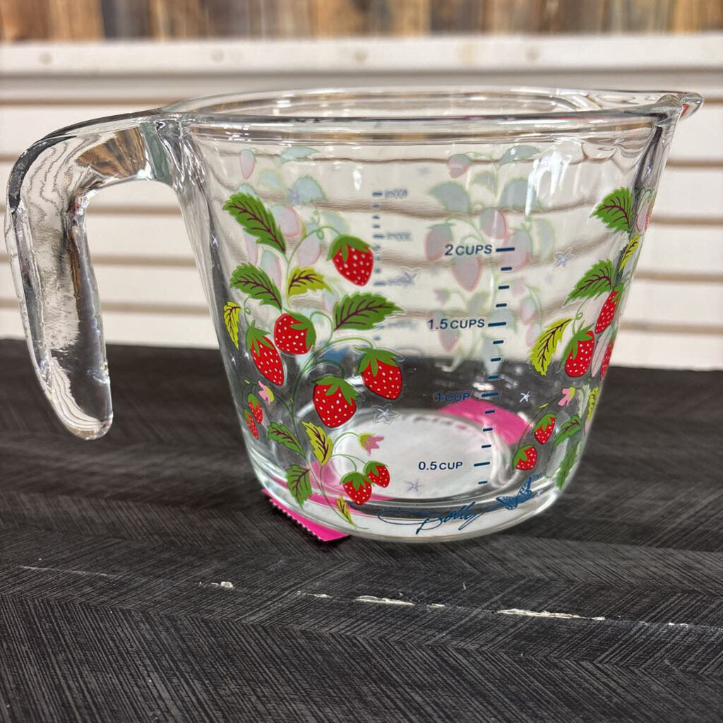 NWT Glass Strawberry Measuring Cup
