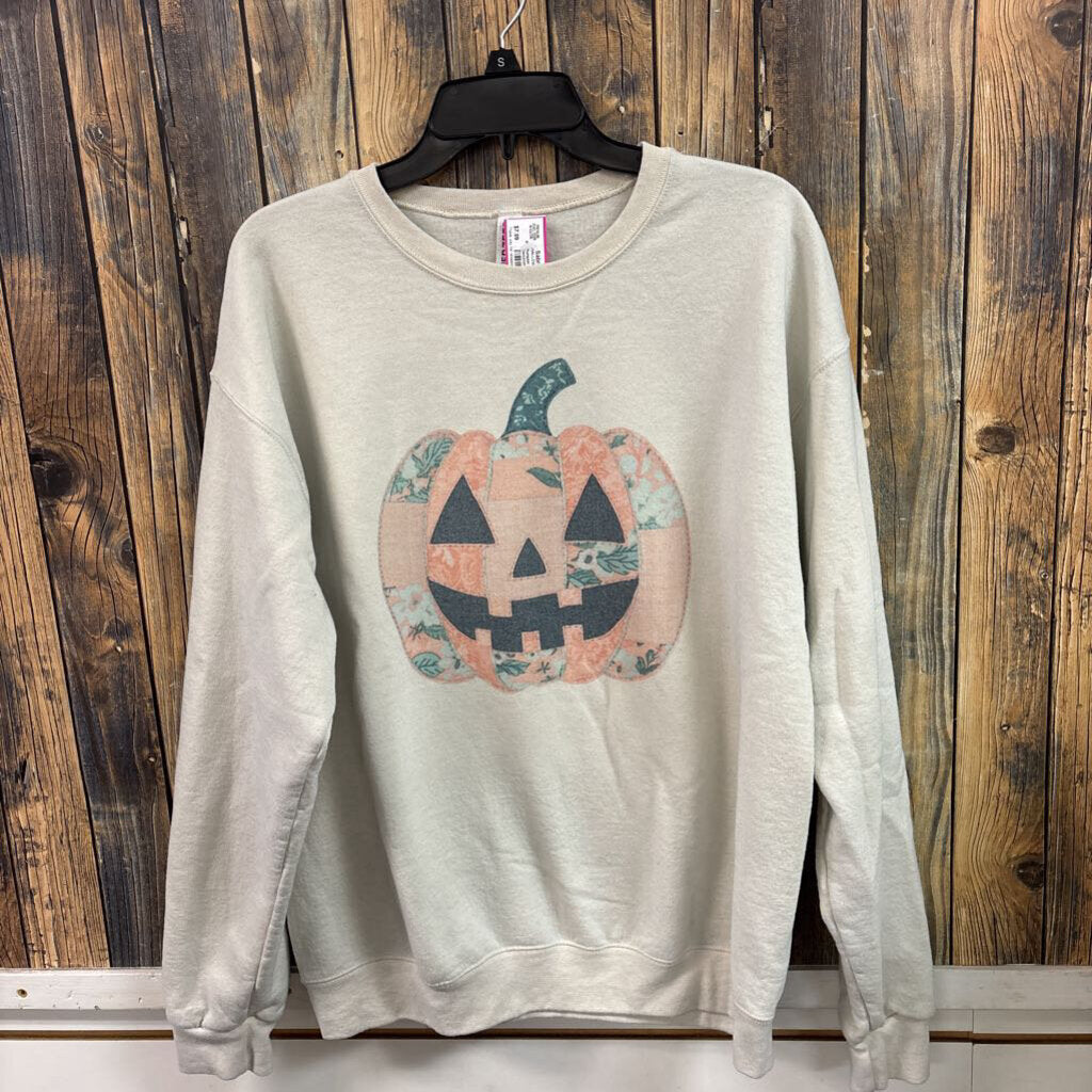 Pumpkin Patchwork Sweatshirt, Women's L