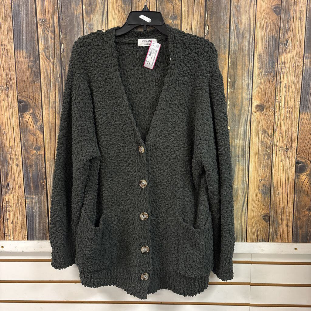Zenana Gray Cardigan, Women's 2X