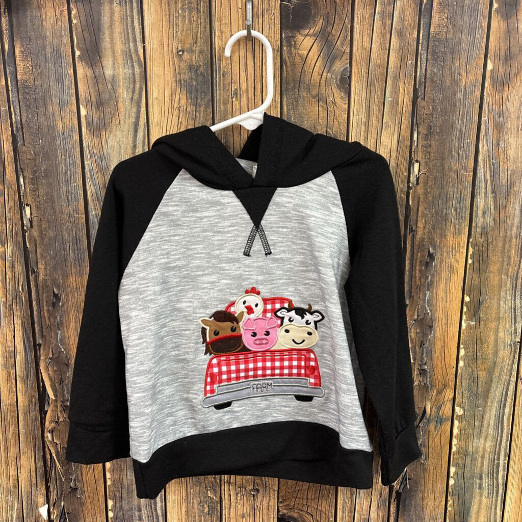 Marie Nicole Farm Truck Hoodie, Boy's XS