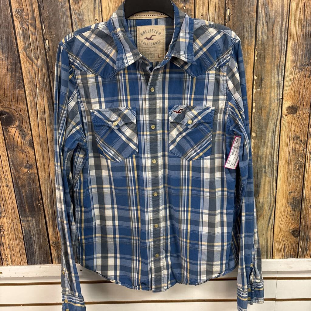 Hollister Pearl Snap Top (2), Mens L