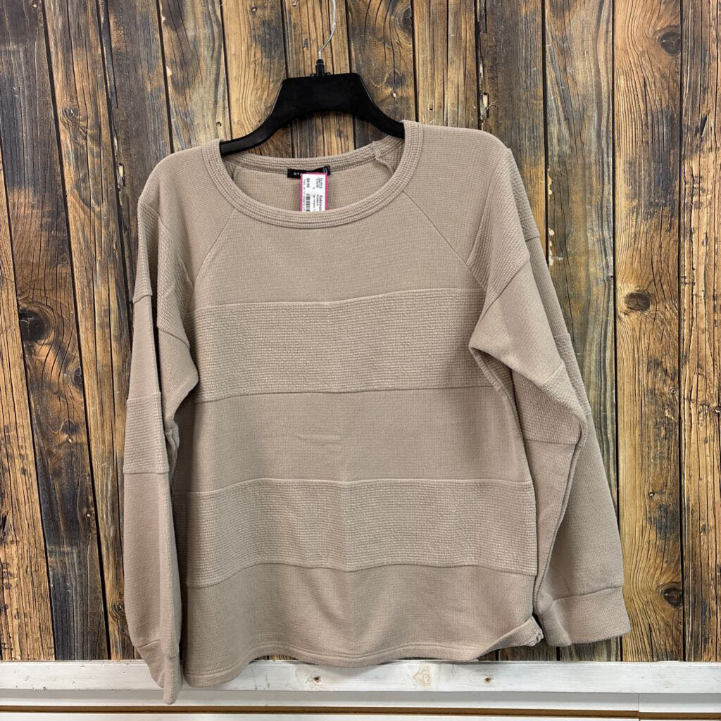 Tan Striped Top, Womens L