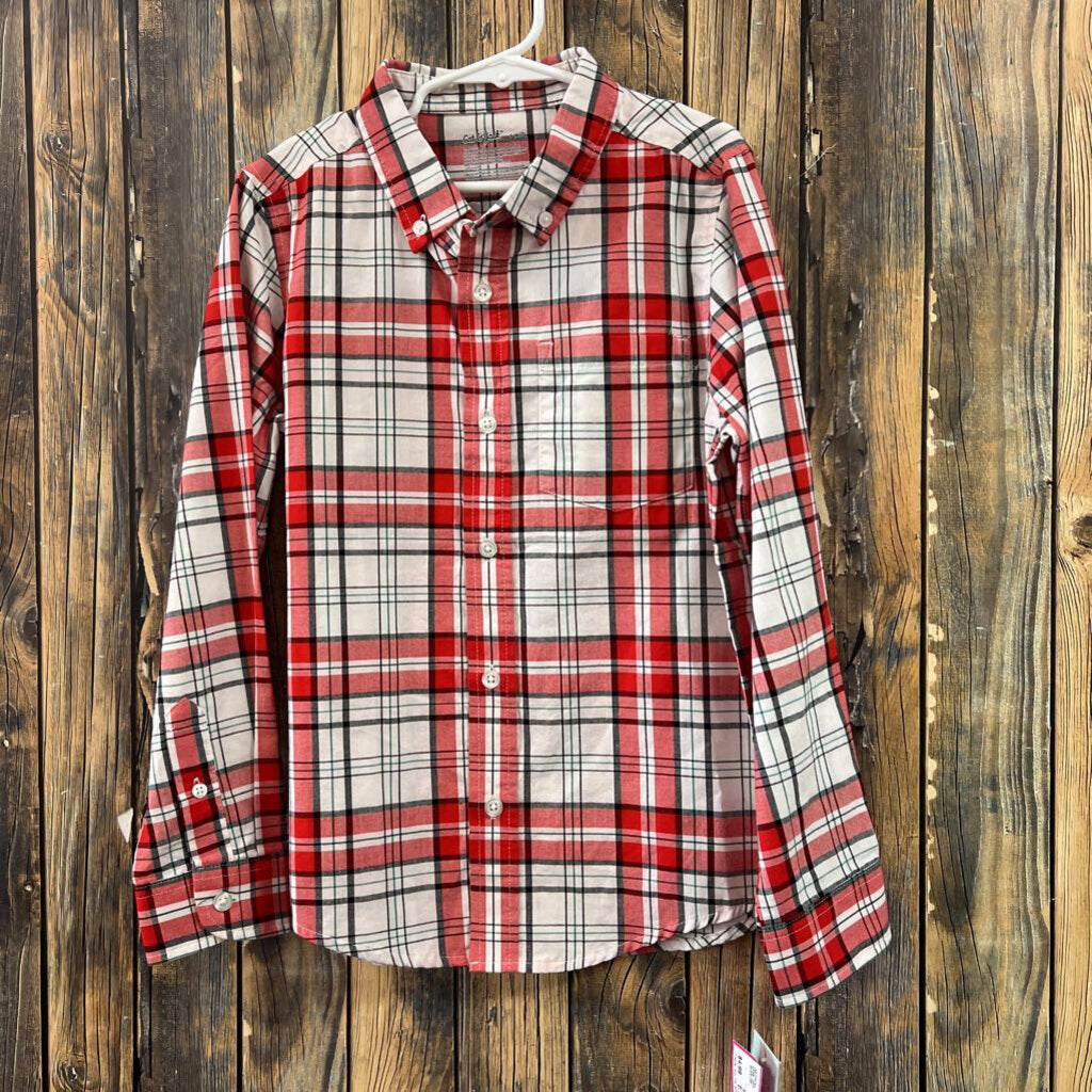 NWT Red Plaid Button Up, Boys 6/7