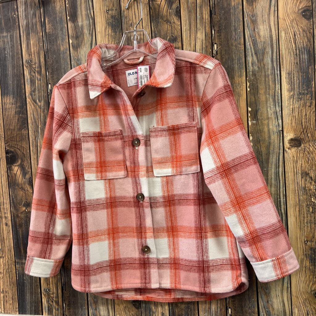 Old Navy Plaid Shacket, Girls L (10/12)