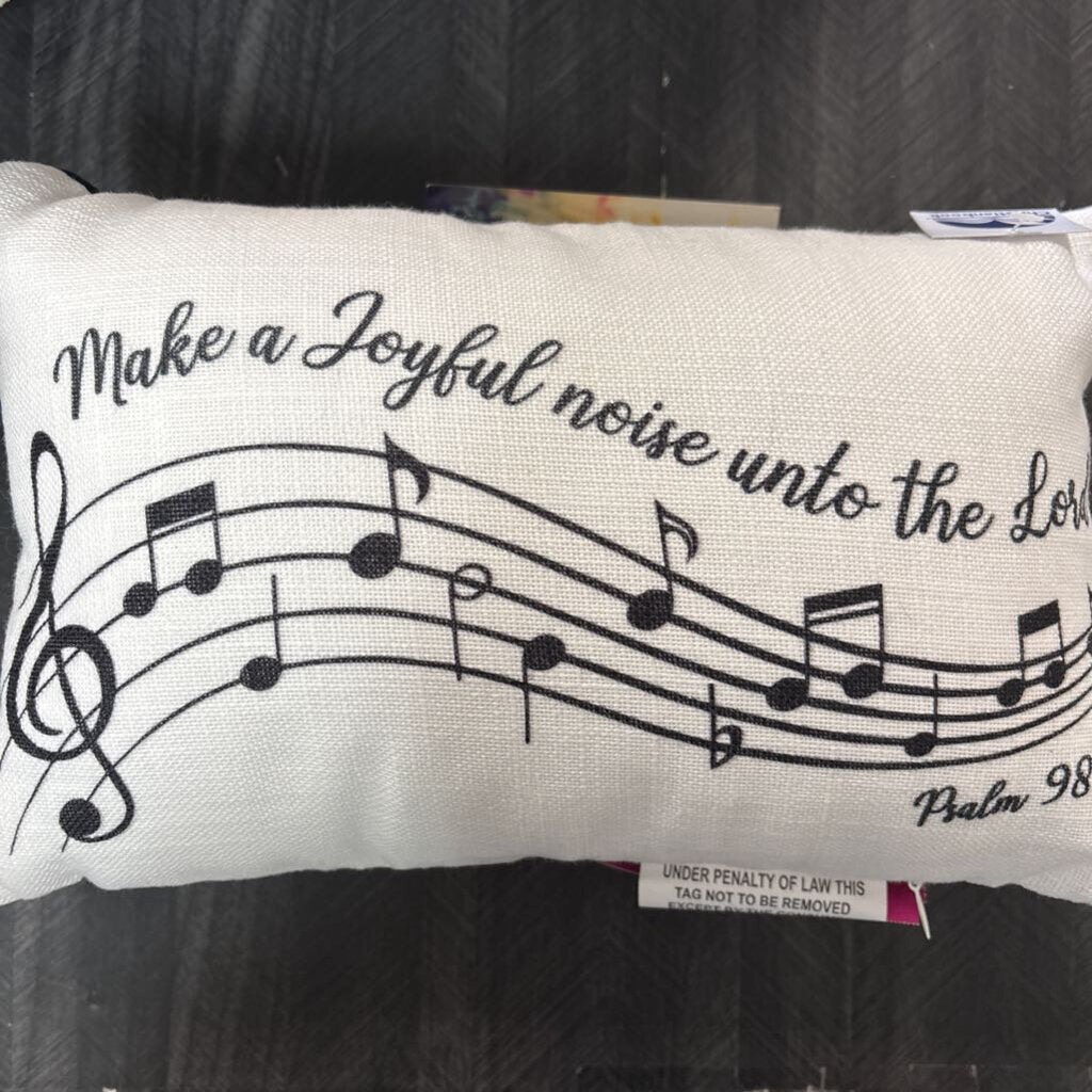 Make a Joyful Noise Pillow 12x7in