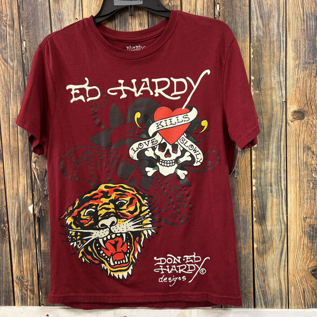 Ed Hardy Red Tee, Men's M