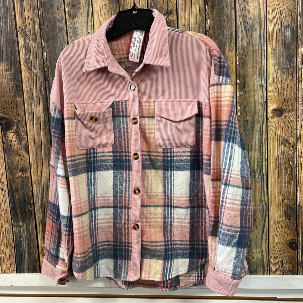 Pink Shacket, Women's L