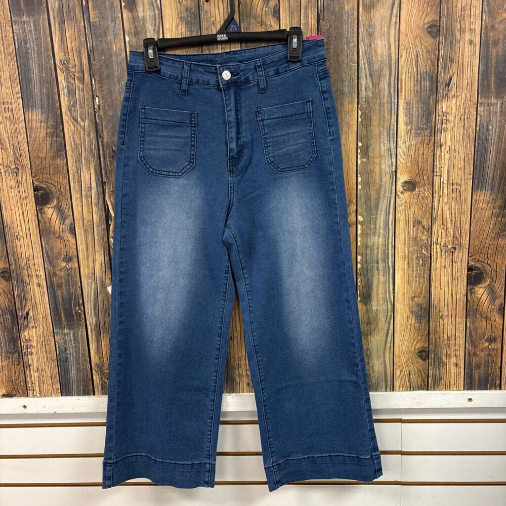 Wide Leg Pocket Jeans, Womens L