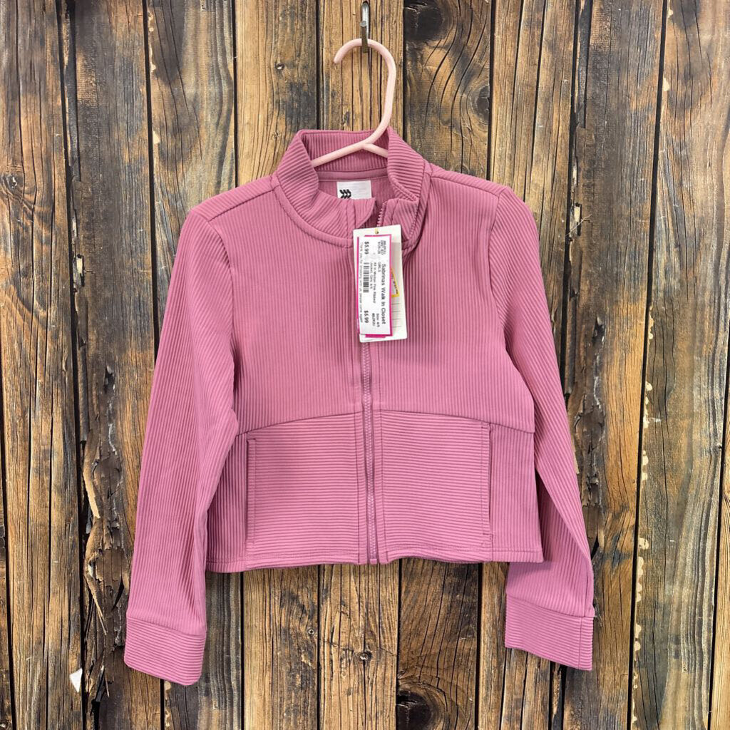 All in Motion Pink Ribbed Jacket, Girls 4/5