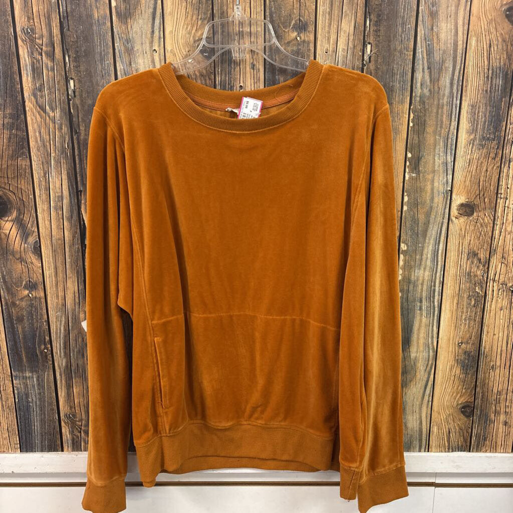 Orange Velour Sweatshirt, Womens XL