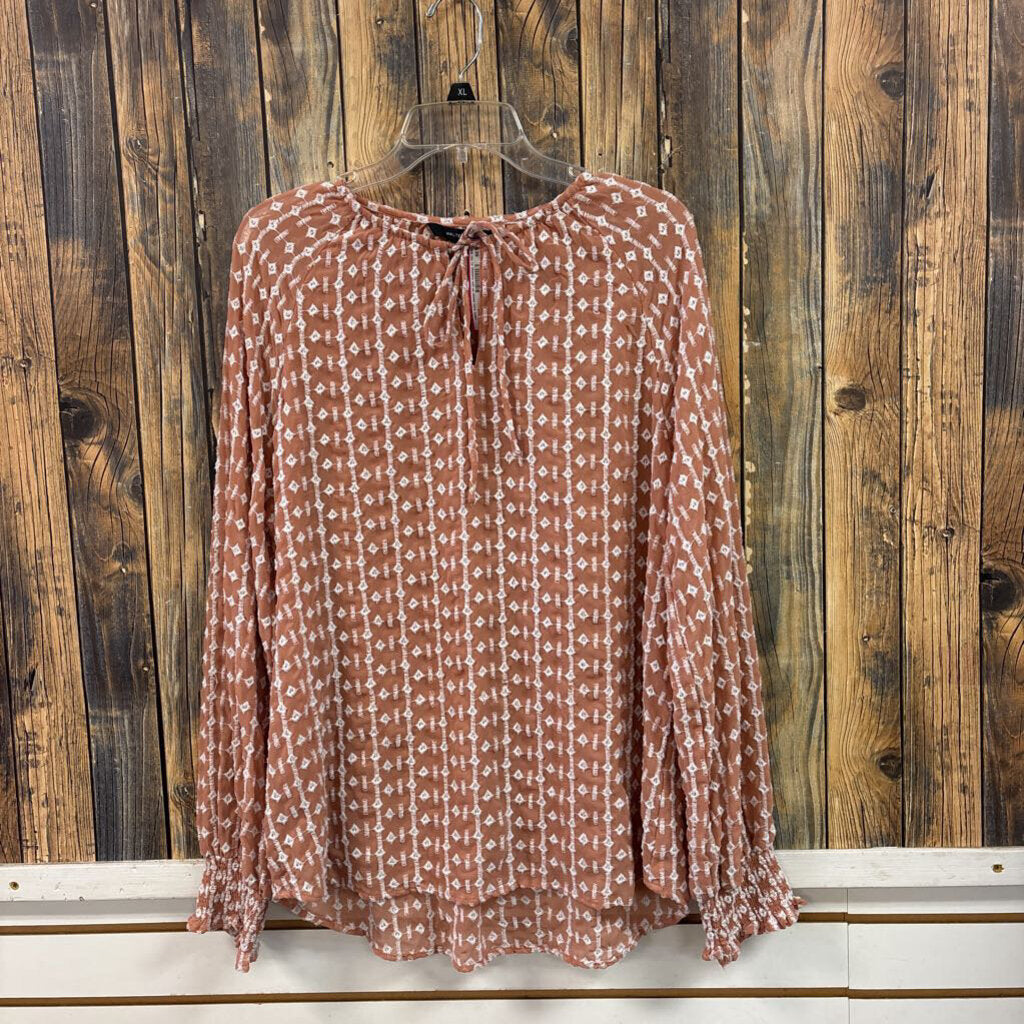 Embroidered Muave Top, Womens L
