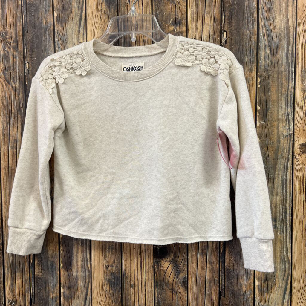 Cream Crochet Sweatshirt, Girls 7