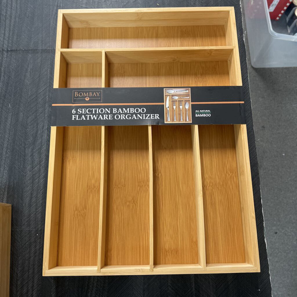 Bamboo Flatware Organizer (2) - NO SHIP - 12x17