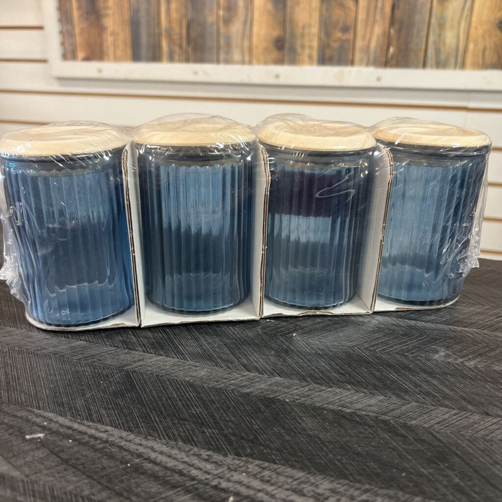 4 PC Glass Set w/ Lids - NO SHIP - 4x2
