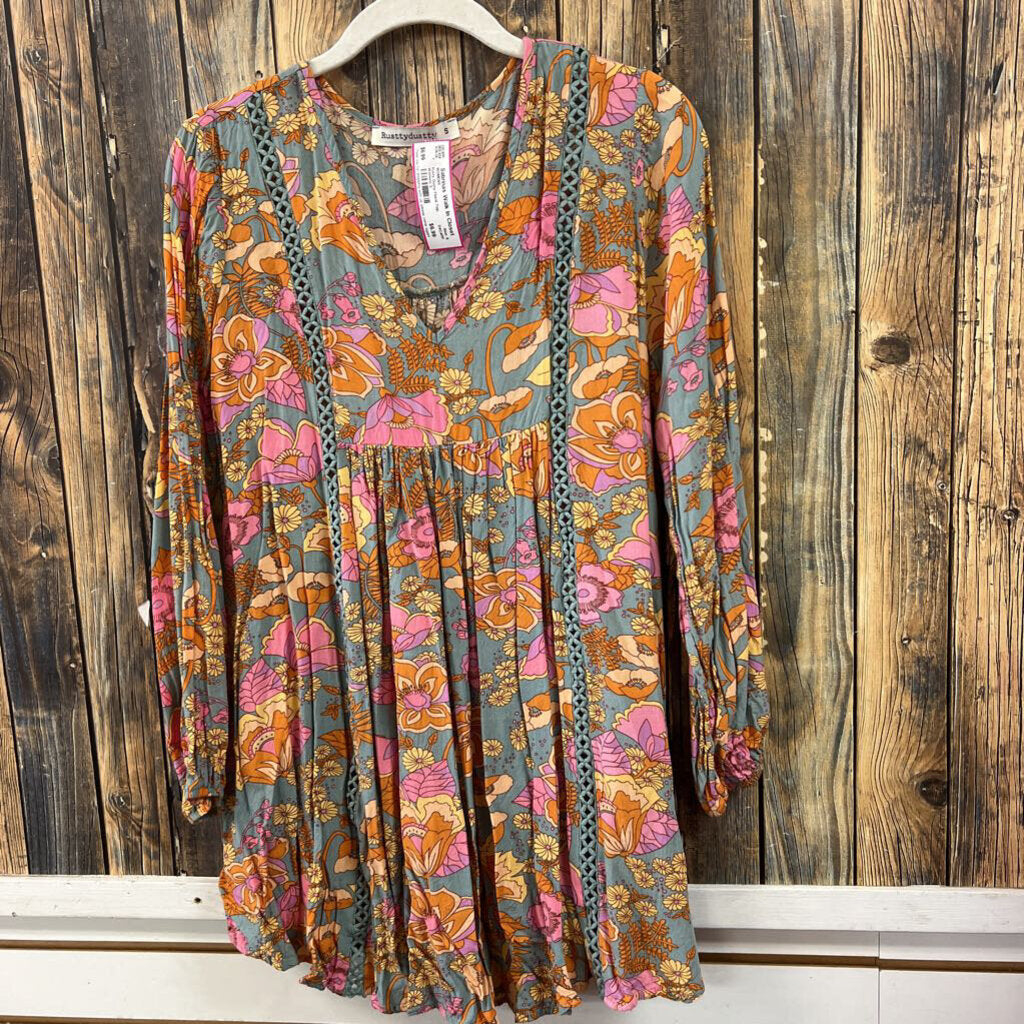 Rusty Dusty Floral Top, Womens S