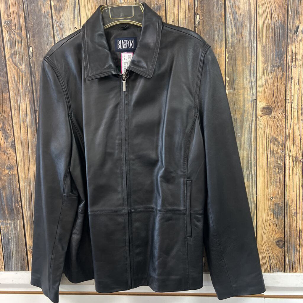Black Leather Jacket, Womens XL