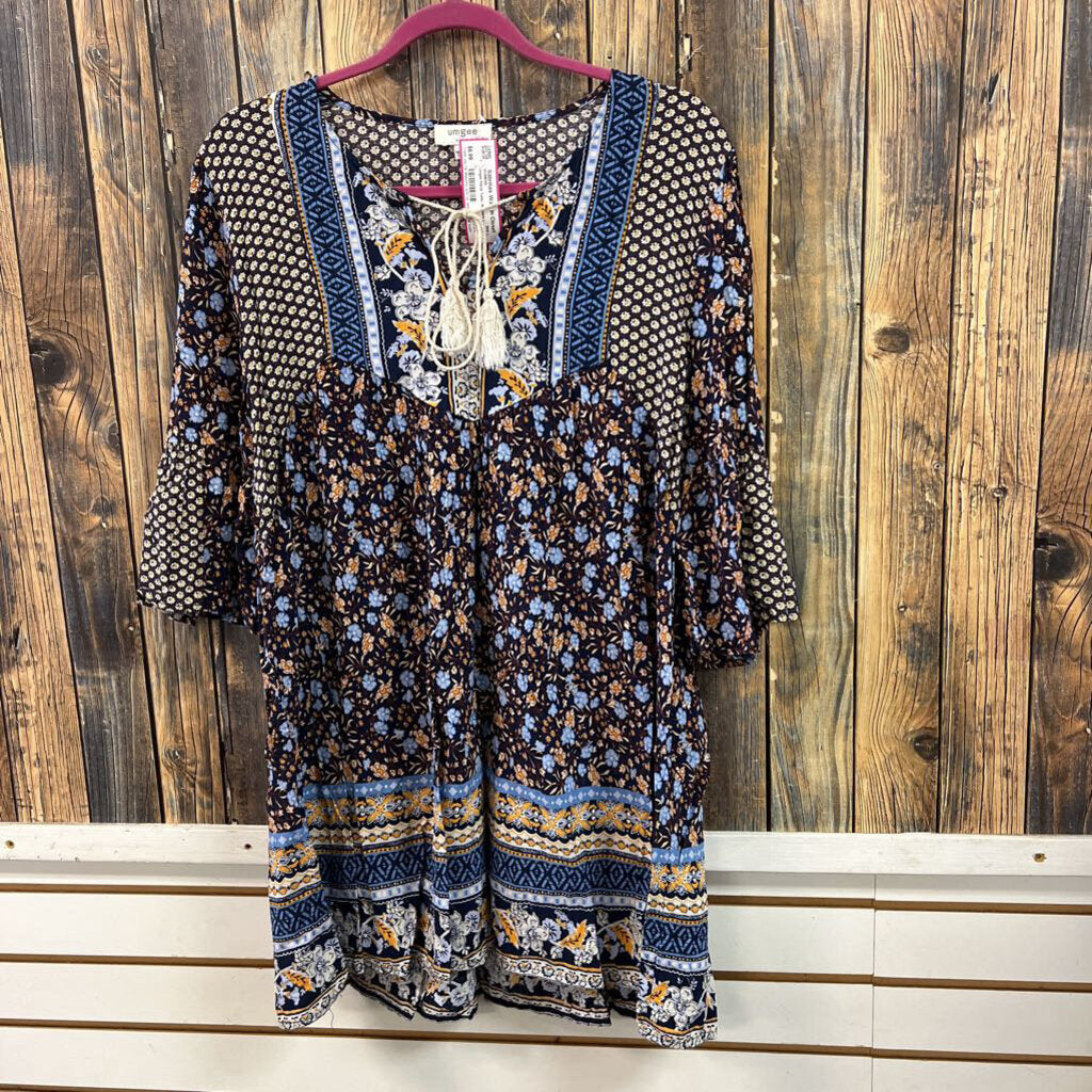 Umgee Floral Tunic, Womens L